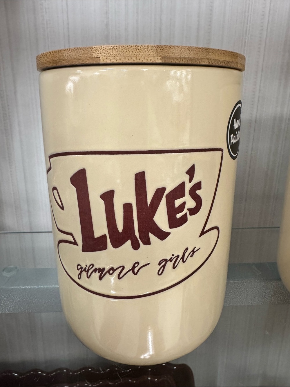 Gilmore girls Ceramic Storage Canister with Bamboo Lid - Cream